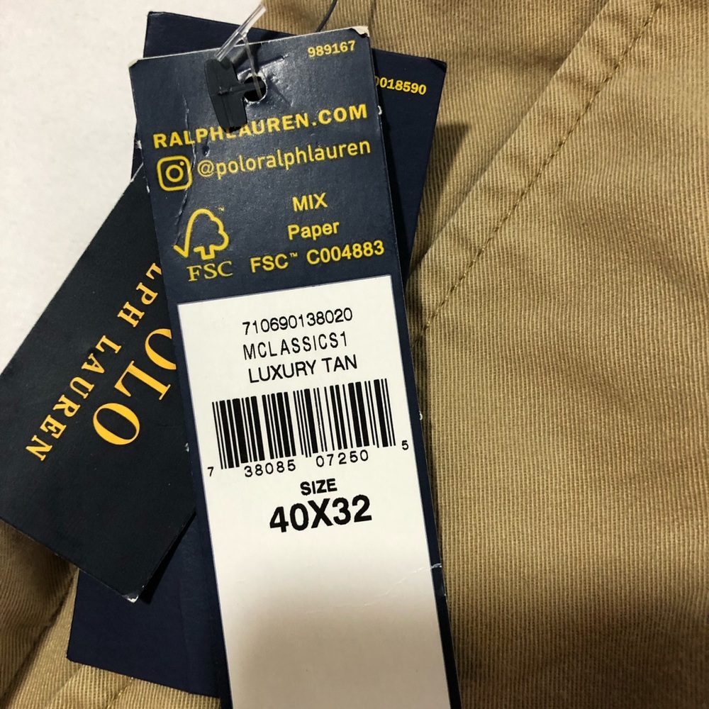 NWT polo Ralph Lauren men stretch straight fit 40x32 khakis embroidered skulls - Picture 7 of 10